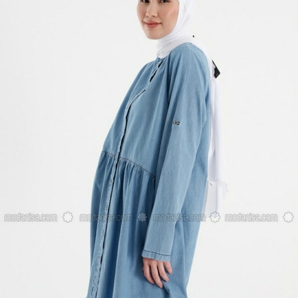 Blue crew neck Tunic - Picture 2 of 7